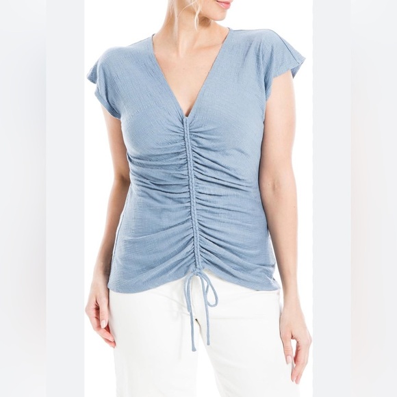 Max studio cinched top size xs preppy soft lightweight - Picture 1 of 4